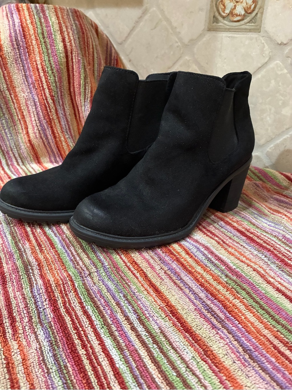 Merona Black Faux Suede Chelsea Ankle Booties